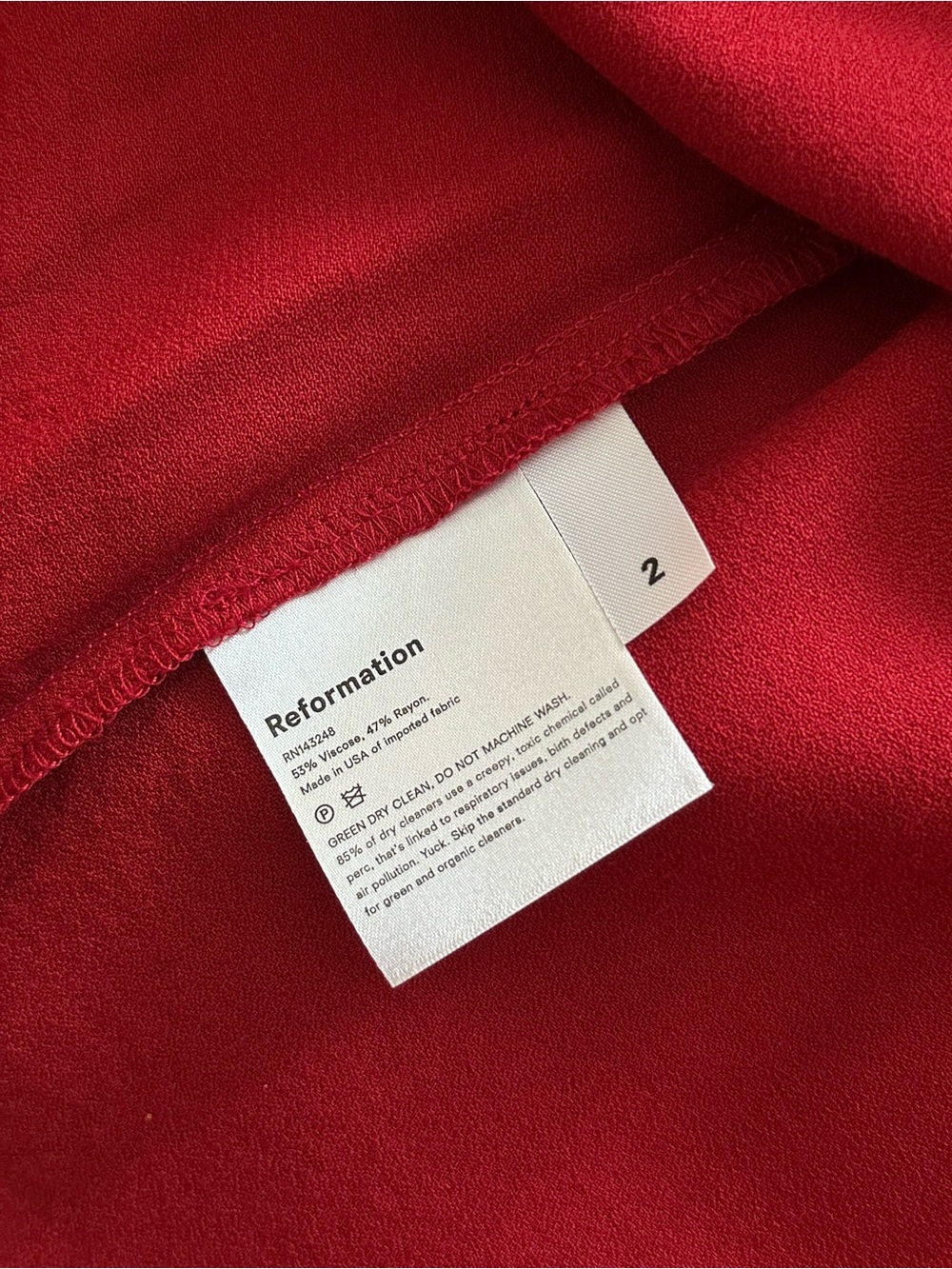 Reformation Lawrence One-Shoulder Red Midi Dress - Picture 5 of 5